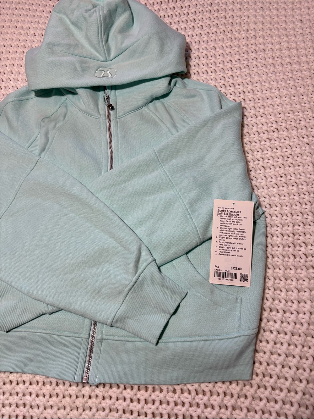 lululemon ideal mint scuba oversized full zip hoodie size m/l - Picture 3 of 13